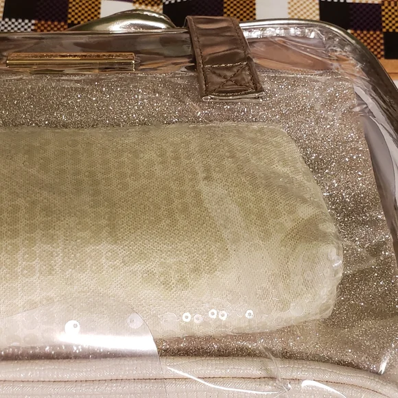 Vince Camuto Gold and Cream Cosmetic Bag Set - Picture 6 of 7